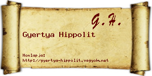 Gyertya Hippolit névjegykártya
